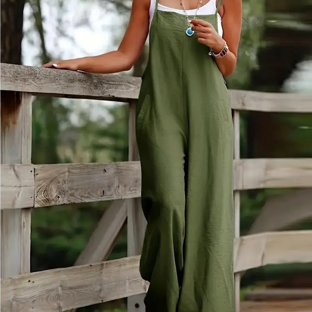 Olive Green Boho Jumpsuit